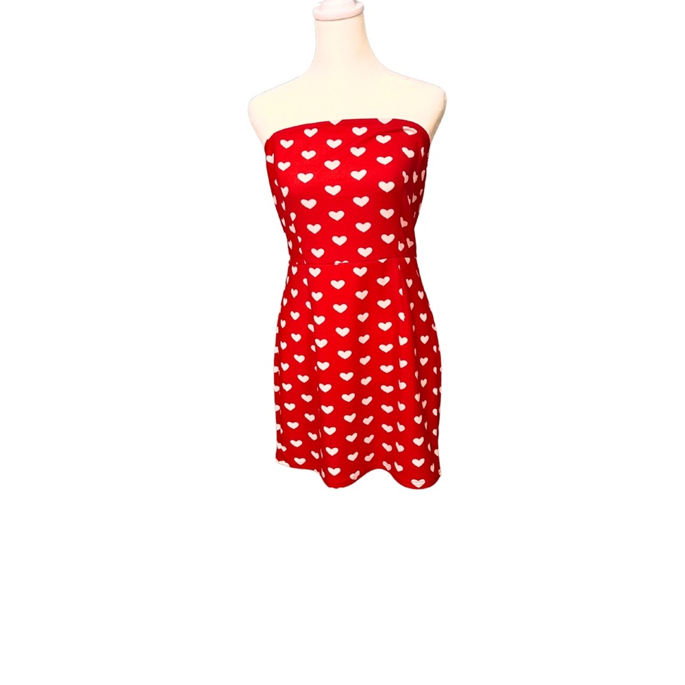 Fashion Nova Red Strapless Bodycon Dress